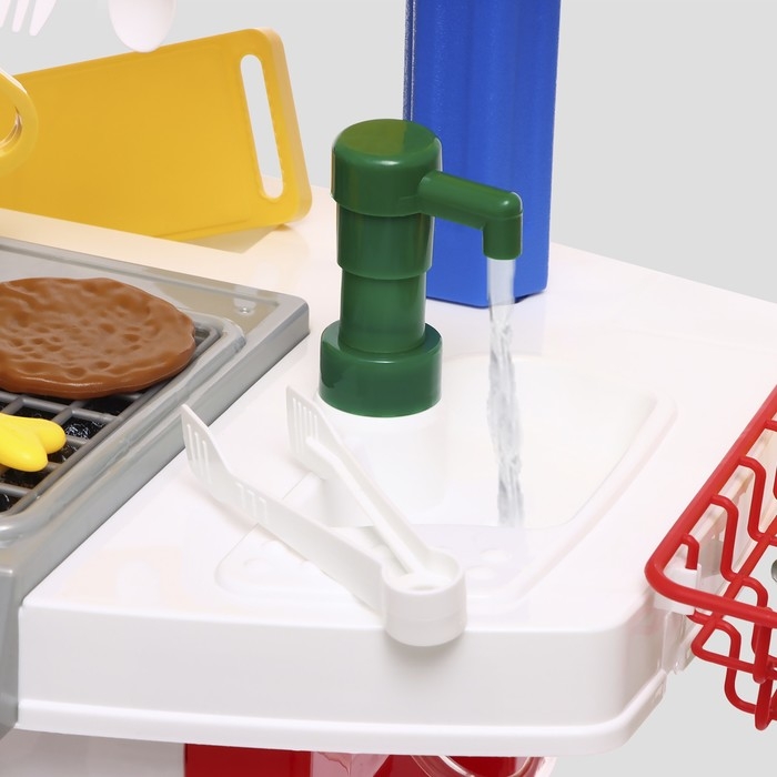 Игровой модуль «Кухня для Шефа» с аксессуарами, свет, звук, бежит вода из крана, 33 предмета Игровой модуль «Кухня для Шефа» с аксессуарами, свет, звук, бежит вода из крана, 33 предмета