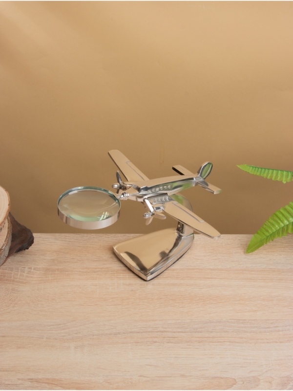 Лупа настольная  Лупа настольная "Самолёт" 15х23х12,5 см, алюминий
