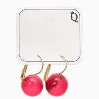 Серьги пластик "Шар №14", цвет малиновый в золоте