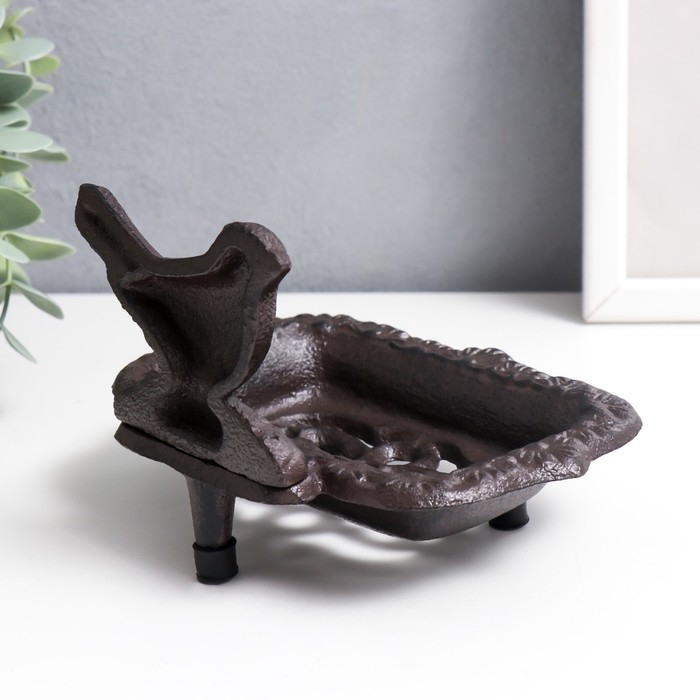 Сувенир чугун мыльница Сувенир чугун мыльница "Птица" 9х11х15 см