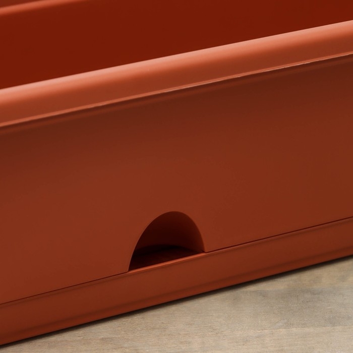 Ящик балконный с поддоном, 80 см, цвет терракотовый Ящик балконный с поддоном, 80 см, цвет терракотовый