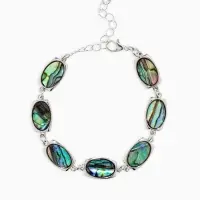 Браслет цепочка &laquo;Галиотис. Овал&raquo;, L=17 см, + удлинитель 5 см, цвет серебро, разноцветный