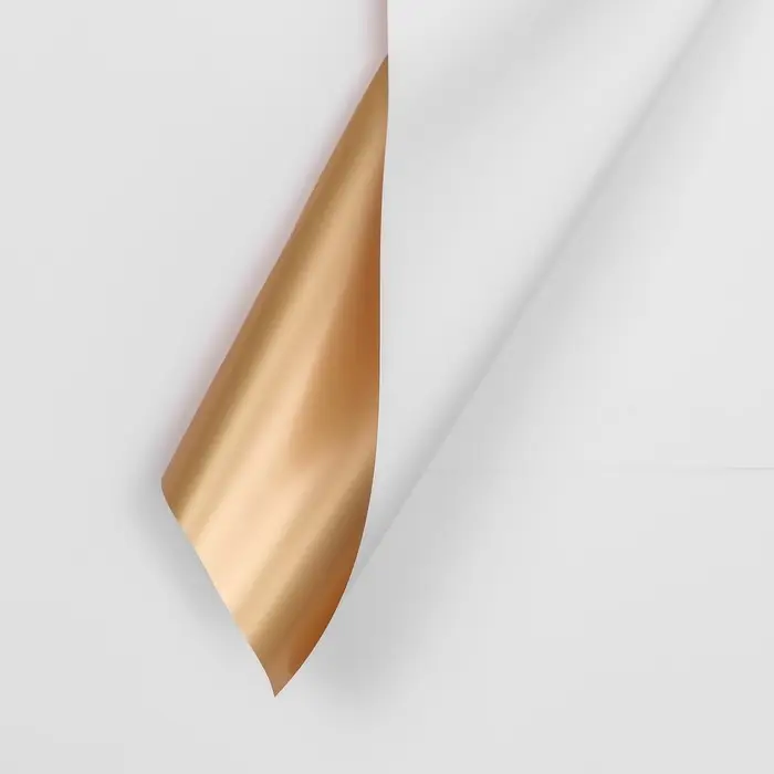 Пленка для цветов, "Золотая сторона", 57x57см ±1 см белая