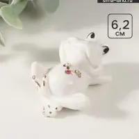 Фигурка керамика &laquo;Лягуха на отдыхе&raquo;, белый с золотом, стразы, 4.5&times;4&times;6.2 см