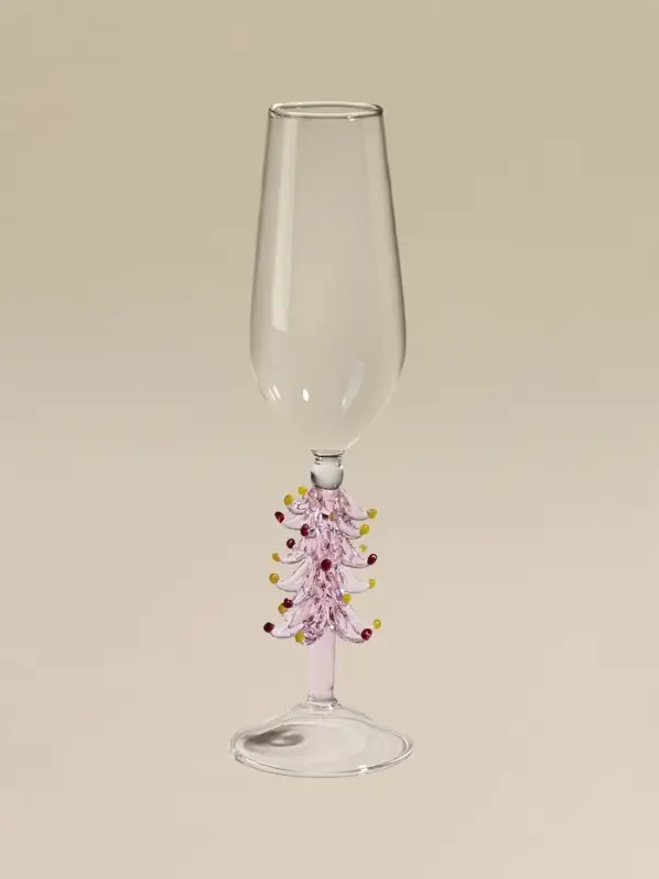 Бокал для шампанского Бокал для шампанского "Елочный", розовый 6х25 см