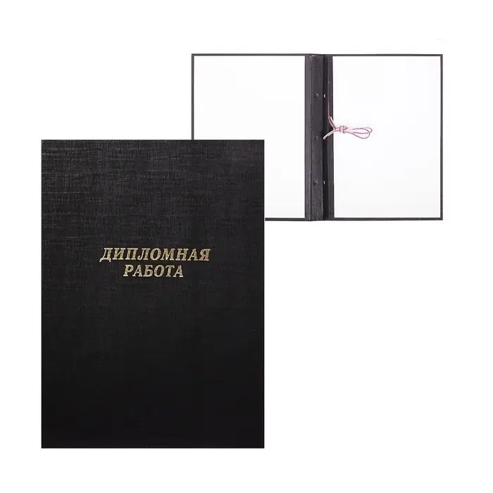Папка &laquo;Дипломная работа&raquo; А4, бумвинил, гребешки/сутаж, (без бумаги) чёрная 10ДР01