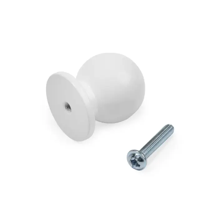 Ручка-кнопка CAPPIO RK146, d=25 мм, цвет белый, 8 шт.