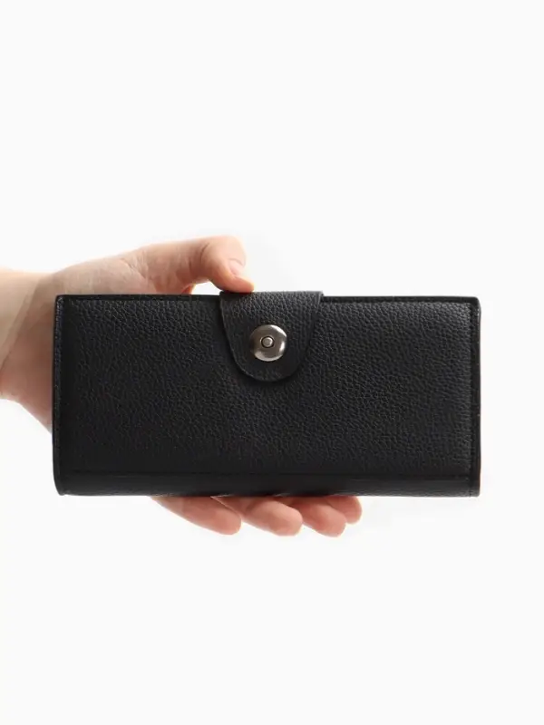 Портмоне мужское &laquo;Кайс&raquo;, на магните, отдел для карт, монет, чёрное