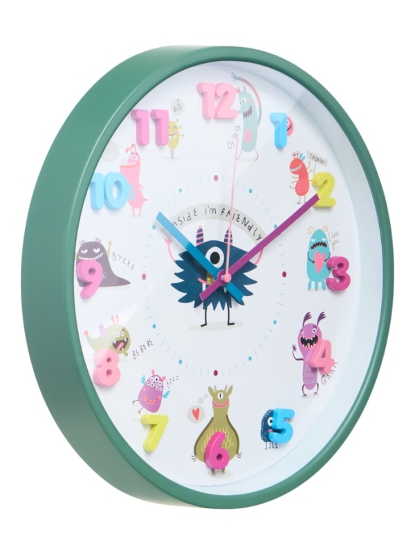 Часы настенные интерьерные детские «Монстрики», плавный ход, циферблат d-30 см Часы настенные интерьерные детские «Монстрики», плавный ход, циферблат d-30 см