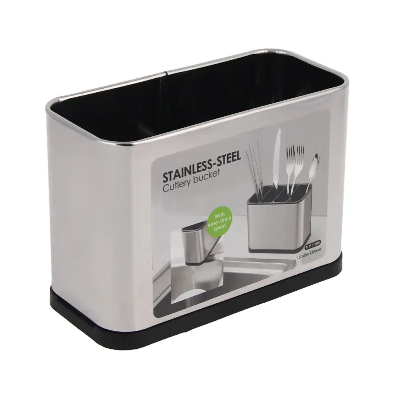 Подставка для столовых приборов тм VETTA, 18х13х8,5см, пластик, цвет серебро