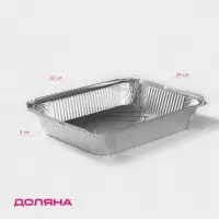 Форма для выпечки и запекания Доляна, фольга, 3.1 л, 32&times;26&times;5 см, серебристая