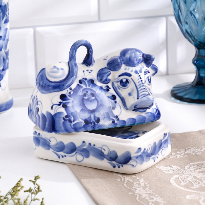 Маслёнка Маслёнка "Корова", гжель