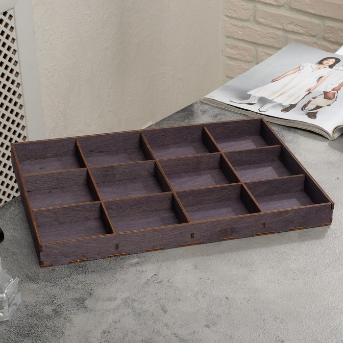 Подставка для украшений 12 ячеек, 35&times;24&times;3, толщина 3 мм, цвет полисандр