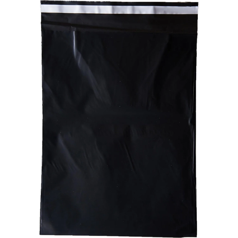 Корд курьерский пакет,без печати,без кармана,чер.,240х320+40,40мкм,100шт/уп