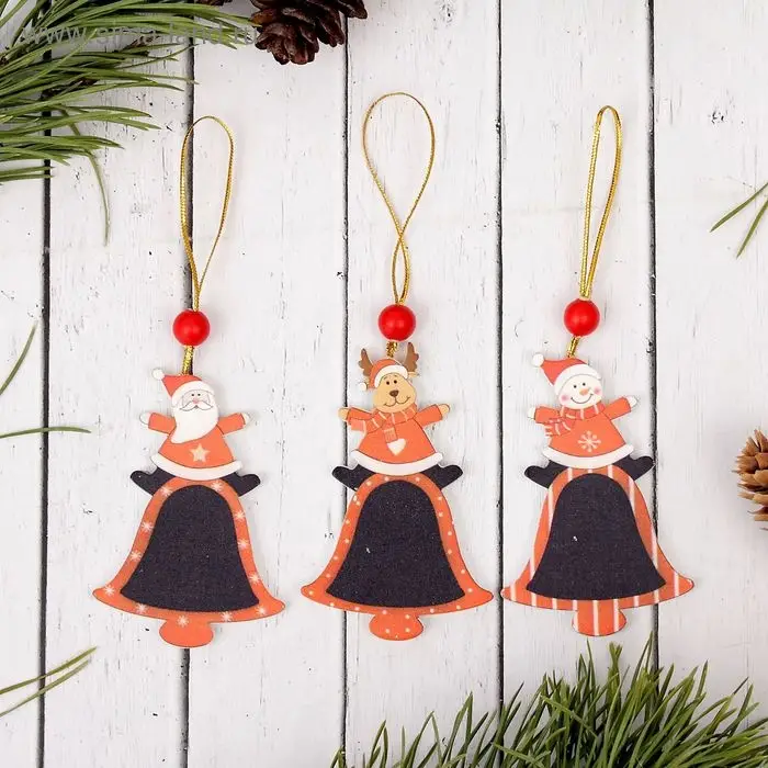 Елочная игрушка «Веселимся» с досочкой для пожеланий, под мел, МИКС Елочная игрушка «Веселимся» с досочкой для пожеланий, под мел, МИКС