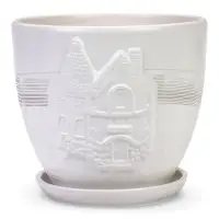 Горшок цветочный с поддоном 5 л, d122/h19,5 см белый керамика, "Голландия" (М)