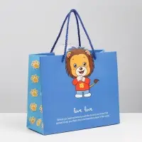 Пакет подарочный, упаковка, &laquo;Львёнок в кармашке&raquo;, 23 х 9