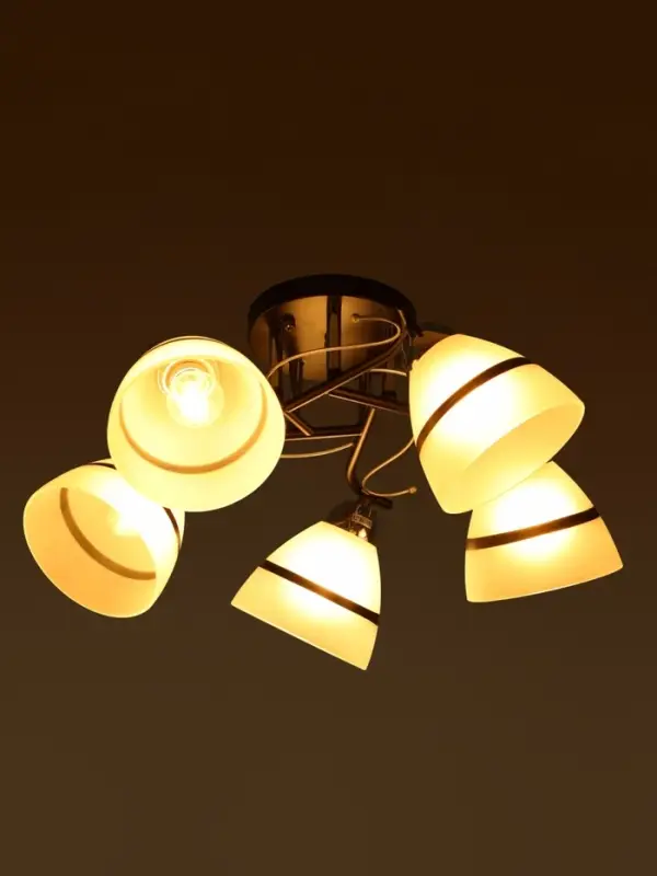 Люстра потолочная BayerLux &laquo;Лайма&raquo;, 5хЕ27, 40 Вт, черно-хромовый, 55&times;55&times;24 см