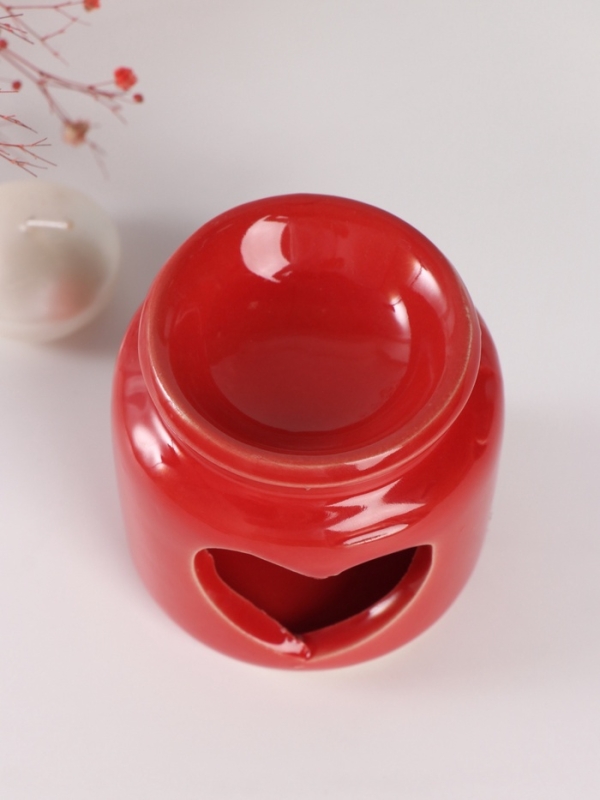 Аромалампа керамика + ароматический воск Аромалампа керамика + ароматический воск "Сердце" красная 7,5х7,5х8 см