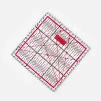 Линейка для квилтинга и пэчворка, 15&times;15 см, s=2.5 мм, розовая