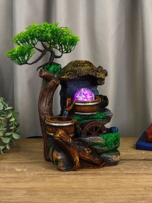 Фонтан "Хижина под деревом" 32х15х13 см (с подсветкой)