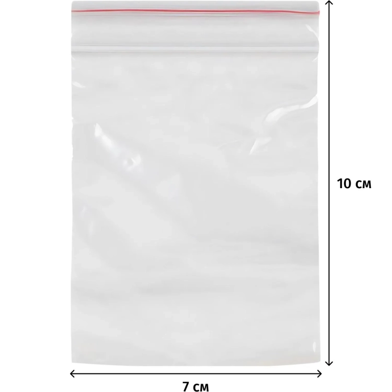 Пакет с замком (Zip Lock) 7х10 см,&nbsp; 32 мкм, 100 шт/уп
