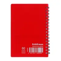 Тетрадь на спирали ErichKrause. Classic А6, 60 листов, в клетку, пластиковая обложка, блок офсет, МИКС