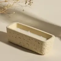 Свеча в подсвечнике, 3 фитиля, 5.2&times;15&times;4.7 см, белая
