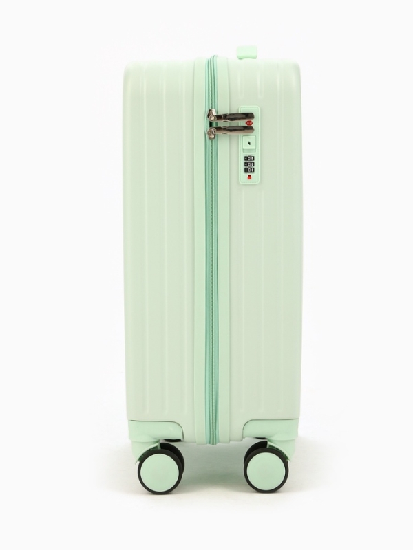 Чемодан 20 Чемодан 20", PС, 34*22*56, отд на молнии, код замок, 4 колеса, св. зеленый