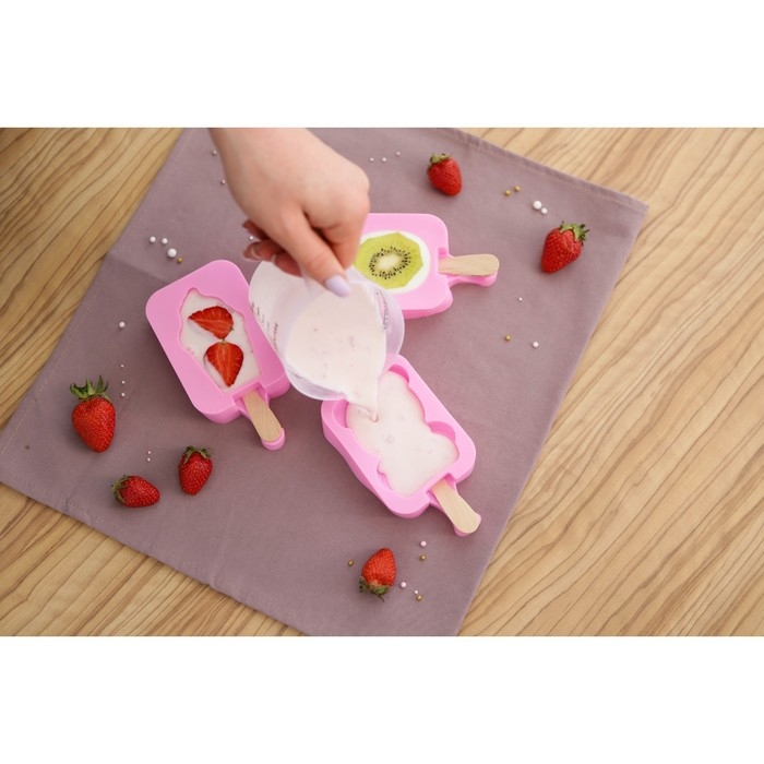 Форма для мороженого Доляна «Мишутка», силикон, 14×8×2,5 см, цвет розовый Форма для мороженого Доляна «Мишутка», силикон, 14×8×2,5 см, цвет розовый