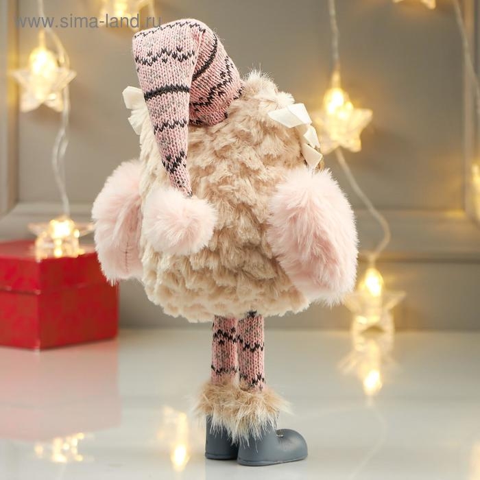 Кукла интерьерная Кукла интерьерная "Совушка в розовом колпаке и в гетрах" 40х10х18 см