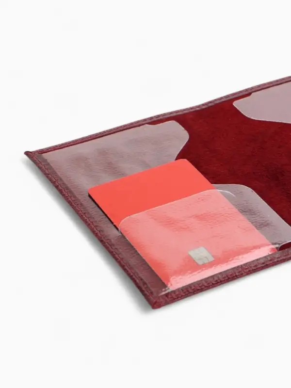 Обложка для паспорта, из натуральной кожи, бордовая