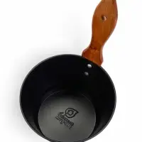 Ушат для бани и сауны, 4 л, сталь, с деревянной ручкой, чёрный