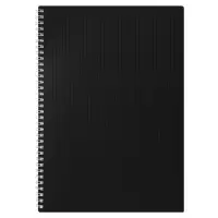 Тетрадь A4, 80 листов, в клетку на гребне, VELVET, пластиковая обложка, блок 65 г/м2, чёрная