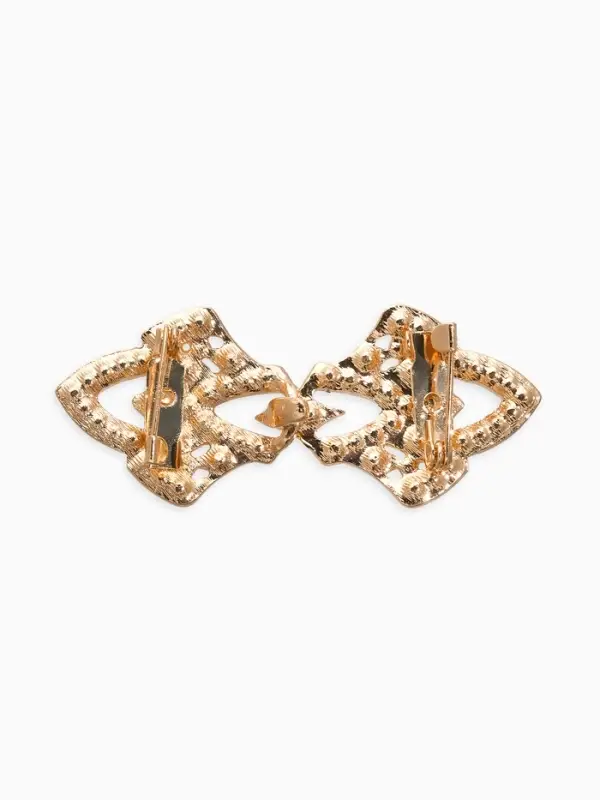 Зажим для кардигана Зажим для кардигана "Ажур", винтажные пики, цвет белый в золоте