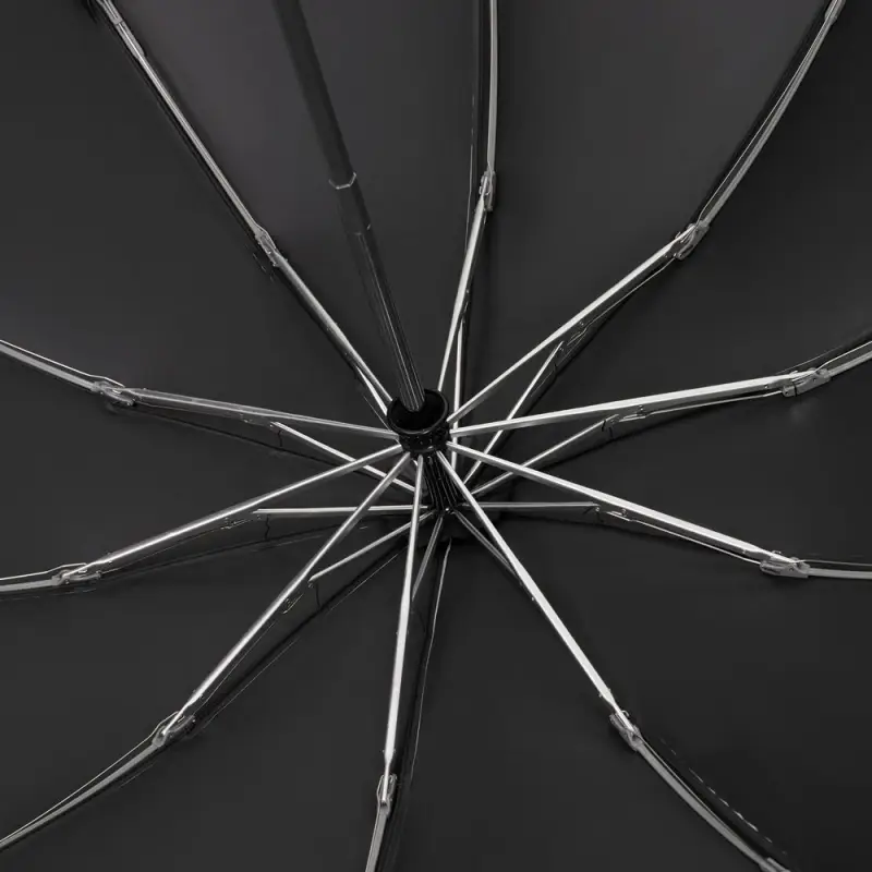 Зонт обратного сложения с ручкой-карабином Foldberry, черный