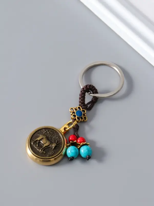 Брелок металл нэцке "Баран" 2 стороны 0,8х3х7,2 см