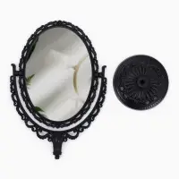 Зеркало декоративное, с увеличением х2, двустороннее, 16.5&times;25.5 см, (11&times;15.5 см), чёрное