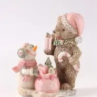 Фигурка &laquo;Мишка и снеговик&raquo;, 10 см, полистоун