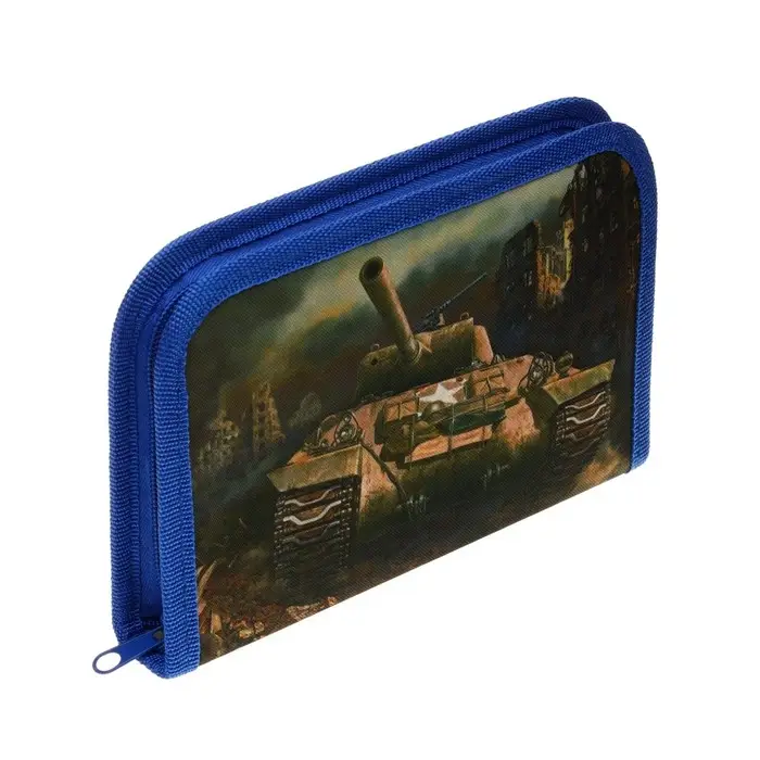 Пенал школьный Пенал школьный "Танк", 13 х 19,5 см, 1 секция, на молнии, ткань
