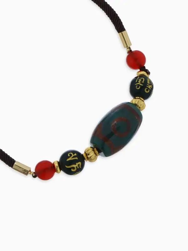 Браслет-оберег &laquo;Бусина Дзи&raquo;, на шнурке, овал, цветной, d=7 см