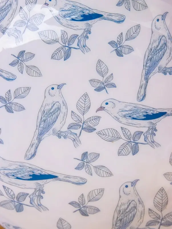 Салатник &laquo;Синие птицы&raquo;, 20&times;20&times;8 см, дерево манго