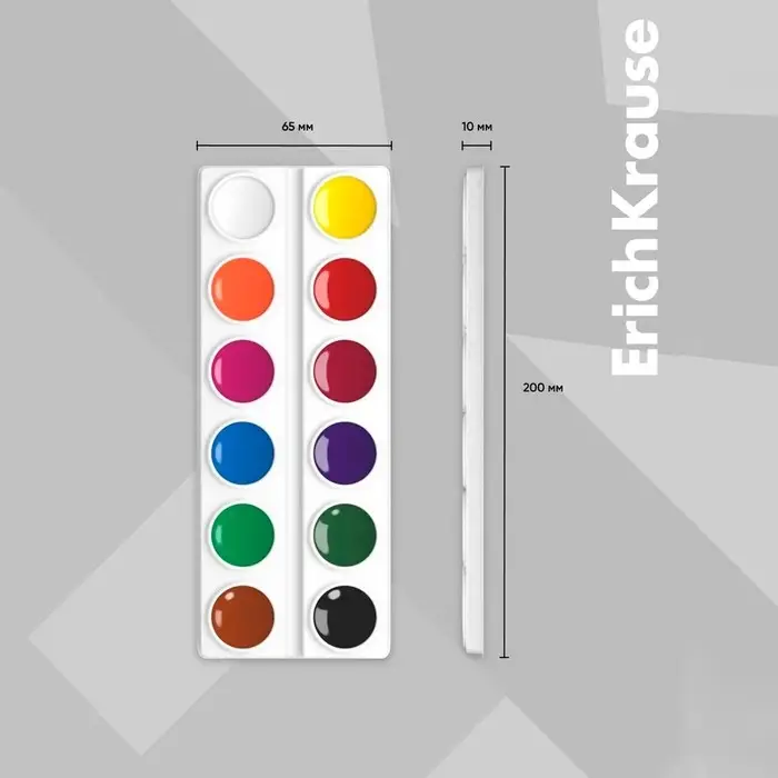 Акварель ErichKrause, 12 цветов, в мягком пластике, без кисти, экономичная упаковка, пакет с европодвесом