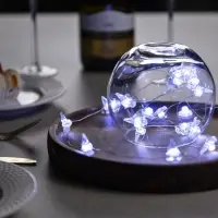 Гирлянда &laquo;Нить&raquo; 2 м, роса с насадками &laquo;Снежная ёлочка&raquo;, IP20, серебристая нить, 20 LED, 2 режима, от батареек АА&times;2, свечение белое