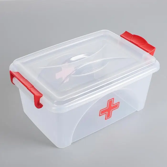 Контейнер прямоугольный Альтернатива &laquo;Аптечка&raquo;, 4.5 л, с ручками, пластик, прозрачный