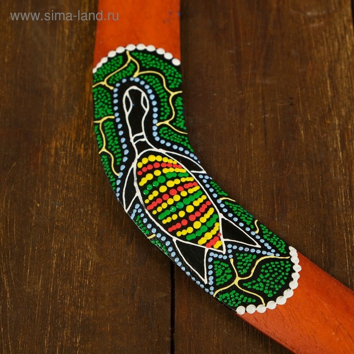 Сувенир бумеранг  Сувенир бумеранг "Цветной узор"  40х6х0,7 см