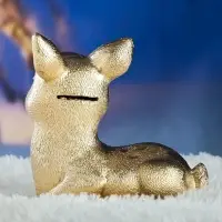 Копилка для денег &laquo;Олененок&raquo;, гипс, под золото, 17&times;10&times;18 см