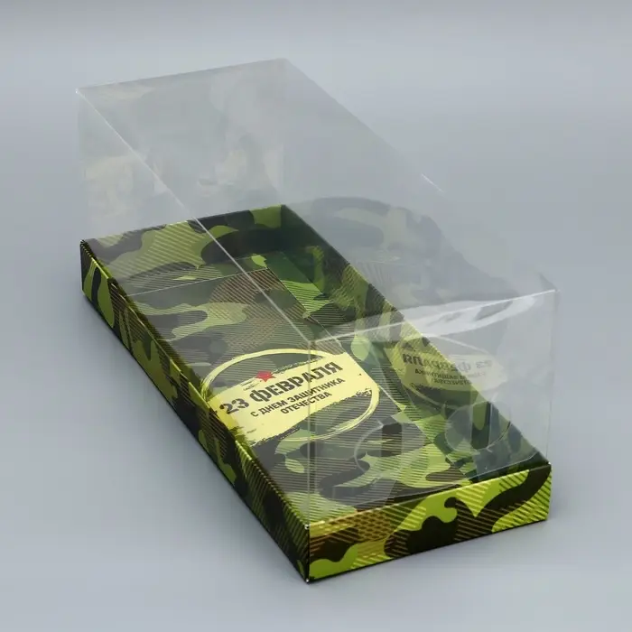 Коробка с прозрачной крышкой под рулет, &laquo;23 февраля&raquo;, 30&times;12&times;12 см