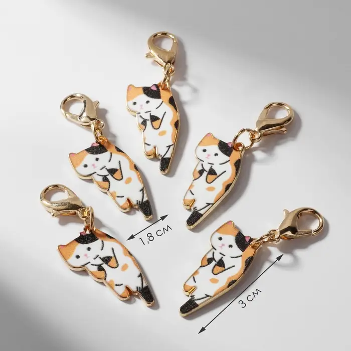 Шарм «Котёнок», цветной в золоте Шарм «Котёнок», цветной в золоте