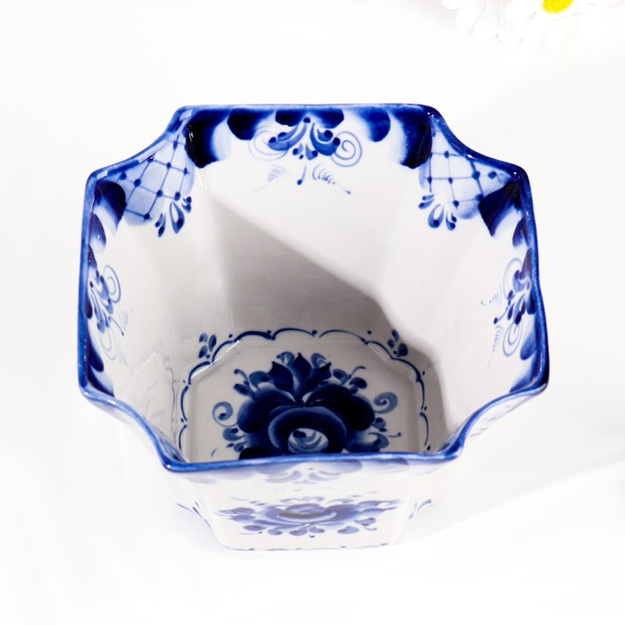 Набор салатников "Гранённый", 3 шт, 350 мл, 650 мл, 1 л, гжель